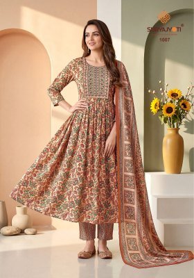 Suryajyoti Ruhani Vol 1 Heavy Rayon Capsule Print Kurti Pant with Chanderi Digital Print Dupatta kurti pant with dupatta Catalogs