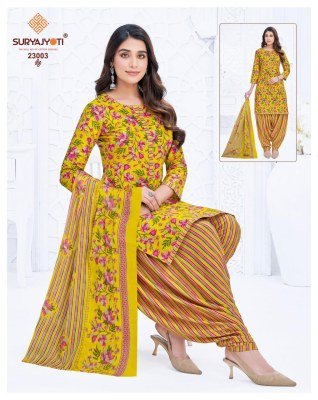 Suryajyoti Sui Dhaga Vol 23 ReadyMade Patiyala Cotton Suit Top And Bottom Wholesale readymade suit catalogs