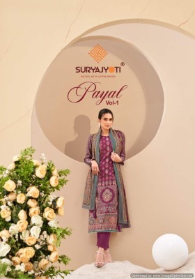 Suryajyoti by Payal vol 1 pure modal printed unstitched salwar kameez catalogue at low rate dress material catalogs