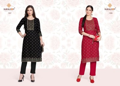 Suryajyoti by tara vol 1 reyon cotton with neck embroidered  kurti and bottom catalogue  readymade suit catalogs