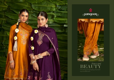 Suvarna by Rangoon Silk with Fancy kali suit with Afghani and dupatta collection readymade suit catalogs