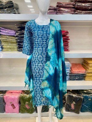 Suvesh Presents Muslin Batik Printed Kurti With Shibori Dupatta set Kurti design exporter  Amavi