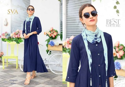 Sva By Eva Long Gown Kurti with dupatta set Kurti catalogue wholesaler  kurtis catalogs