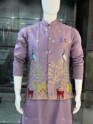 Swagat 3 0 Premium Malai Satin Kurta Koti Pyjama Set  Heavy Embroidered Koti Wholesale kurta pajama