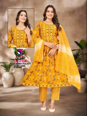 Swara vol 1 by samara reyon capsule foil printed anarkali suit catalogue with low rate readymade suit catalogs