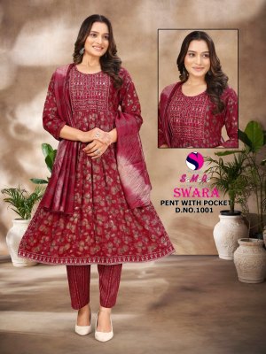 Swara vol 1 by samara reyon capsule foil printed anarkali suit catalogue with low rate readymade suit catalogs