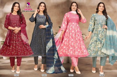 Swara vol 1 by samara reyon capsule foil printed anarkali suit catalogue with low rate readymade suit catalogs