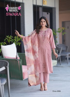 Swara vol 2 by Mystic 9 Premium Reyon straight top with pant and dupatta catalogue at affordable rate readymade suit catalogs