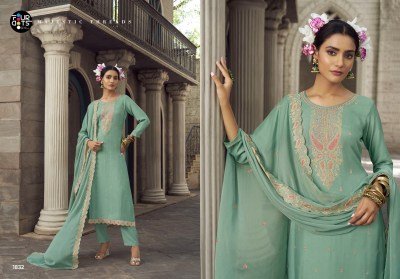 Swarnika by Fourdots Viscors Muslin jarkan work unstitched suit catalogue at affordable rate salwar kameez catalogs