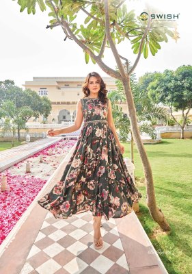 Swish present Be Rich 4 new fancy printed cotton flaired gown style kurti catalogue  kurtis catalogs