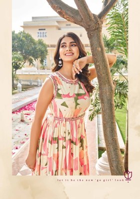Swish present Be Rich 4 new fancy printed cotton flaired gown style kurti catalogue  kurtis catalogs