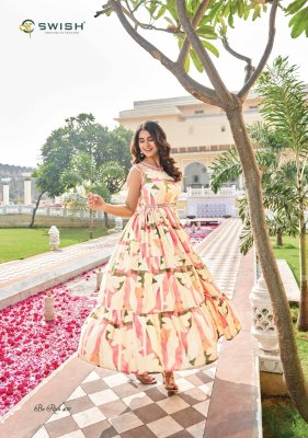 Swish present Be Rich 4 new fancy printed cotton flaired gown style kurti catalogue  kurtis catalogs