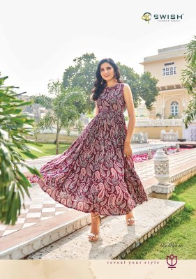 Swish present Be Rich 4 new fancy printed cotton flaired gown style kurti catalogue  kurtis catalogs