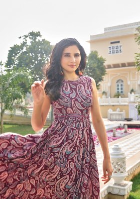 Swish present Be Rich 4 new fancy printed cotton flaired gown style kurti catalogue  kurtis catalogs