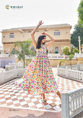 Swish present Be Rich 4 new fancy printed cotton flaired gown style kurti catalogue  kurtis catalogs