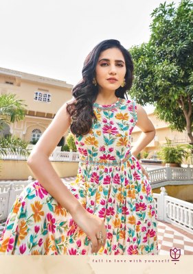 Swish present Be Rich 4 new fancy printed cotton flaired gown style kurti catalogue  kurtis catalogs