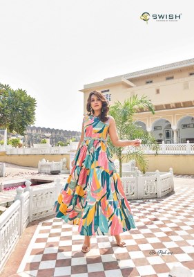 Swish present Be Rich 4 new fancy printed cotton flaired gown style kurti catalogue  kurtis catalogs