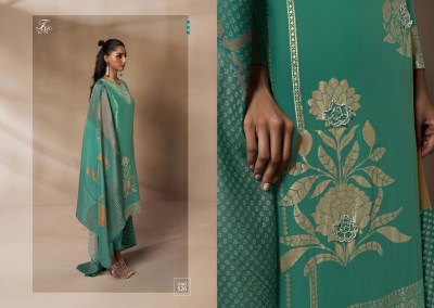 T and M present Heer viscose fancy jacquard with embroidered unstitched dress material catalogue at low rate  salwar kameez catalogs