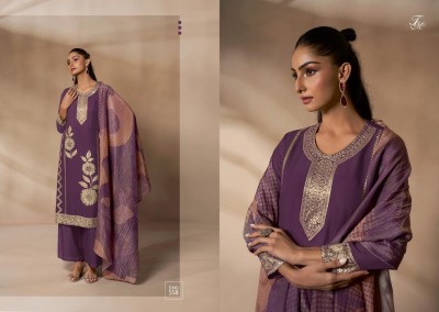 T and M present Heer viscose fancy jacquard with embroidered unstitched dress material catalogue at low rate  salwar kameez catalogs