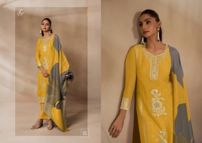 T and M present Heer viscose fancy jacquard with embroidered unstitched dress material catalogue at low rate  salwar kameez catalogs