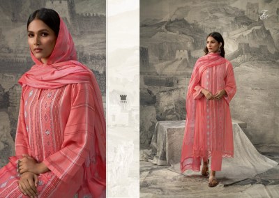 T and M present Indian heritage pure linen printed with hand embroidered pakistani suit catalogue at wholesale price  pakistani suit catalogs