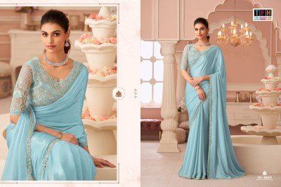TFH Salsa Style Hits SLS-8004 Silver Chiffon Shimmer Saree with Banglori Work Blouse sarees catalogs
