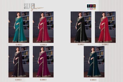 TFH Silver Screen Edition Hits SS 30002 Opium Silk Chiffon Party Wear Saree with Chiffon Silk Blouse Wholesale sarees catalogs