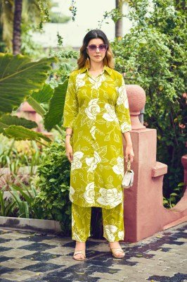 TIPS And TOPS Barbie Heavy Rayon Printed Collar Pocket Top with Matching Bottom Set Wholesale kurtis catalogs