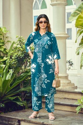 TIPS And TOPS Barbie Heavy Rayon Printed Collar Pocket Top with Matching Bottom Set Wholesale kurtis catalogs
