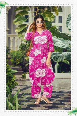 TIPS And TOPS Barbie Heavy Rayon Printed Collar Pocket Top with Matching Bottom Set Wholesale kurtis catalogs