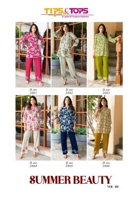 TIPS And TOPS  New Collection Co  ord Set Summer Beauty Vol 02 co ord set catalogs