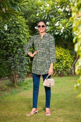 TIPS And TOPS ORIO Fancy Short Tops Heavy Rayon Wrinkle Print Fabric Stylish Women s Short Kurtis Wholesale Fancy Skirt