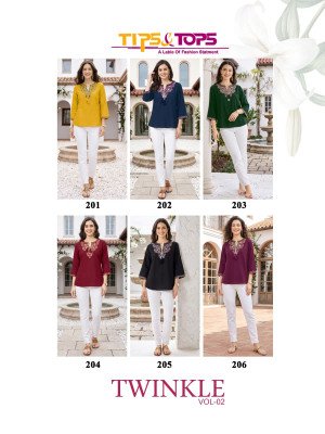 TIPS & TOPS TWINKLE Vol-02 Western Short Kurti Rayon  Collection kurtis catalogs