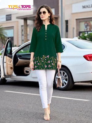 TIPS and TOPS POLO Vol-02 Fancy Western Short Kurti Heavy Rayon Collection kurtis catalogs