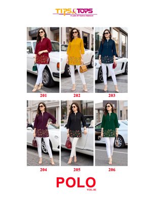 TIPS and TOPS POLO Vol-02 Fancy Western Short Kurti Heavy Rayon Collection kurtis catalogs