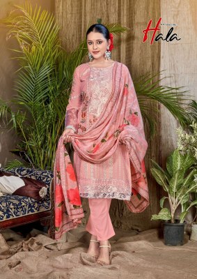 Tabeer 23 by HaLa Pure cambric Lawn Pakistani suit catalogue at low rate dress material catalogs