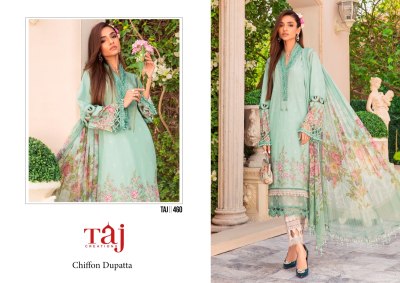 Taj creation present hit designed No 460 and 461 pure cotton with embroidered dress material catalogue at wholesale price salwar kameez catalogs