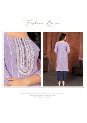 Takatak 2 slub cotton booti neck sequence work kurti catalogue at wholesale price kurtis catalogs