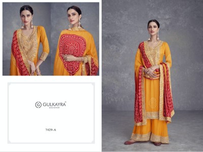 Takshvi by Gulkayra designer real chinon digital printed fancy sharara suit catalogue at low rate readymade suit catalogs