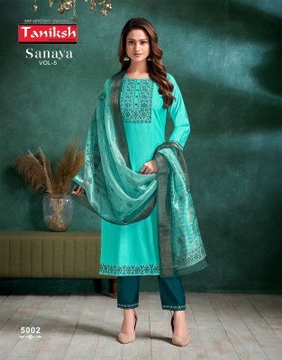Taniksh Sanaya Vol 5 Designer Suit  Vertical Embroidery  Pocket Bottom And Digital Check Dupatta Wholesale kurtis catalogs