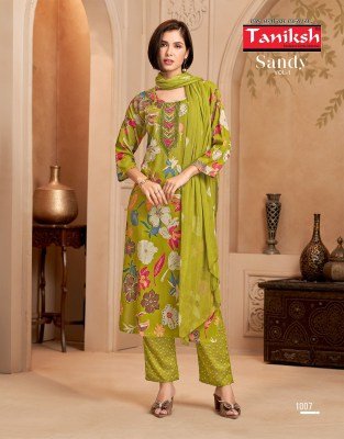 Taniksh Sandy Vol 1 Readymade Rayon Embroidery Suit Heavy Foil Print Wholesale Ethnic Wear kurtis catalogs
