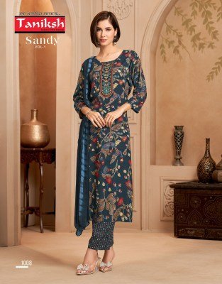 Taniksh Sandy Vol 1 Readymade Rayon Embroidery Suit Heavy Foil Print Wholesale Ethnic Wear kurtis catalogs