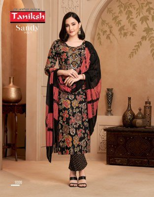 Taniksh Sandy Vol 1 Readymade Rayon Embroidery Suit Heavy Foil Print Wholesale Ethnic Wear kurtis catalogs