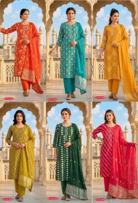 Taniksh Sheena Vol 2 Rayon Foil Kurti Pant Set with Jacquard Banarasi Dupatta  M   3XL  readymade suit catalogs