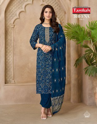 Taniksh Sheena Vol 3 Readymade Ryon Foil Print Kurti Pant with Banarasi Dupatta Set kurti pant with dupatta Catalogs