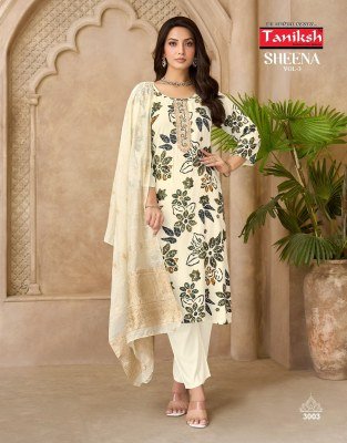 Taniksh Sheena Vol 3 Readymade Ryon Foil Print Kurti Pant with Banarasi Dupatta Set kurti pant with dupatta Catalogs