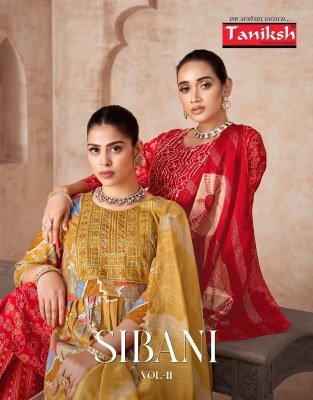 Taniksh Sibani Vol 11 Rayon Print Anarkali Ghera Style Kurti Pant with Fancy Sequins Dupatta fancy Anarkali suit catalogs