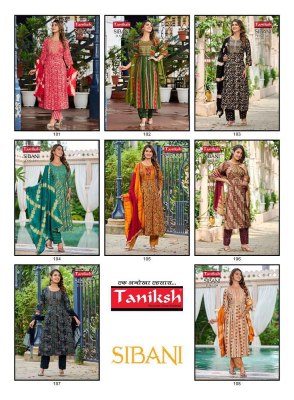 Taniksh Sibani vol 1 rayon printed Kurti pant dupatta set catalogue exporter  kurtis catalogs