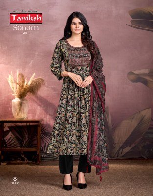 Taniksh Sonam Vol 1 Women’s Designer Suit Discharge Print Top, Pent Style Bottom And Digital Dupatta Wholesale kurtis catalogs