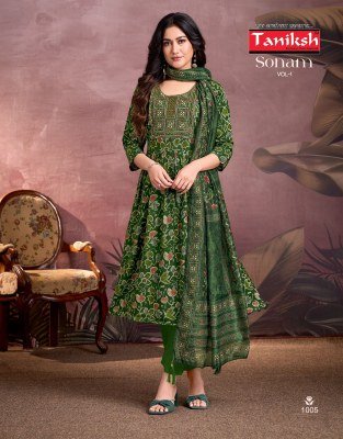 Taniksh Sonam Vol 1 Women’s Designer Suit Discharge Print Top, Pent Style Bottom And Digital Dupatta Wholesale kurtis catalogs